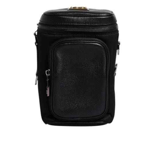 Dolce & Gabbana Black Leather Logo Purse Crossbody Camera Bag