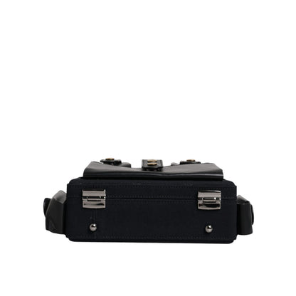 Dolce & Gabbana Black Leather Crossbody Top Handle Bag