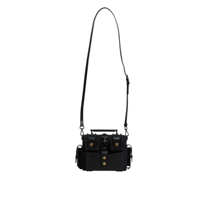 Dolce & Gabbana Black Leather Crossbody Top Handle Bag