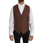 Dolce & Gabbana Sleek Bronze & Gray Formal Vest Slim Fit Dolce & Gabbana Dark Slate Gray