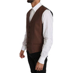 Dolce & Gabbana Sleek Bronze & Gray Formal Vest Slim Fit Dolce & Gabbana Light Gray