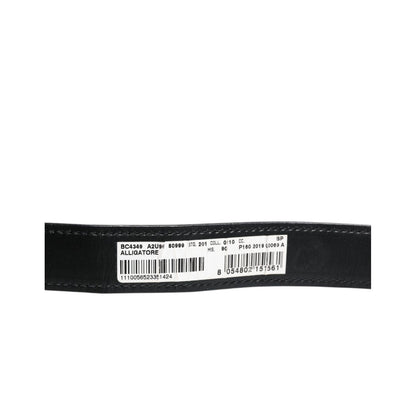 Dolce & Gabbana Black Alligator Leather Airpods Case Coin Purse Wallet