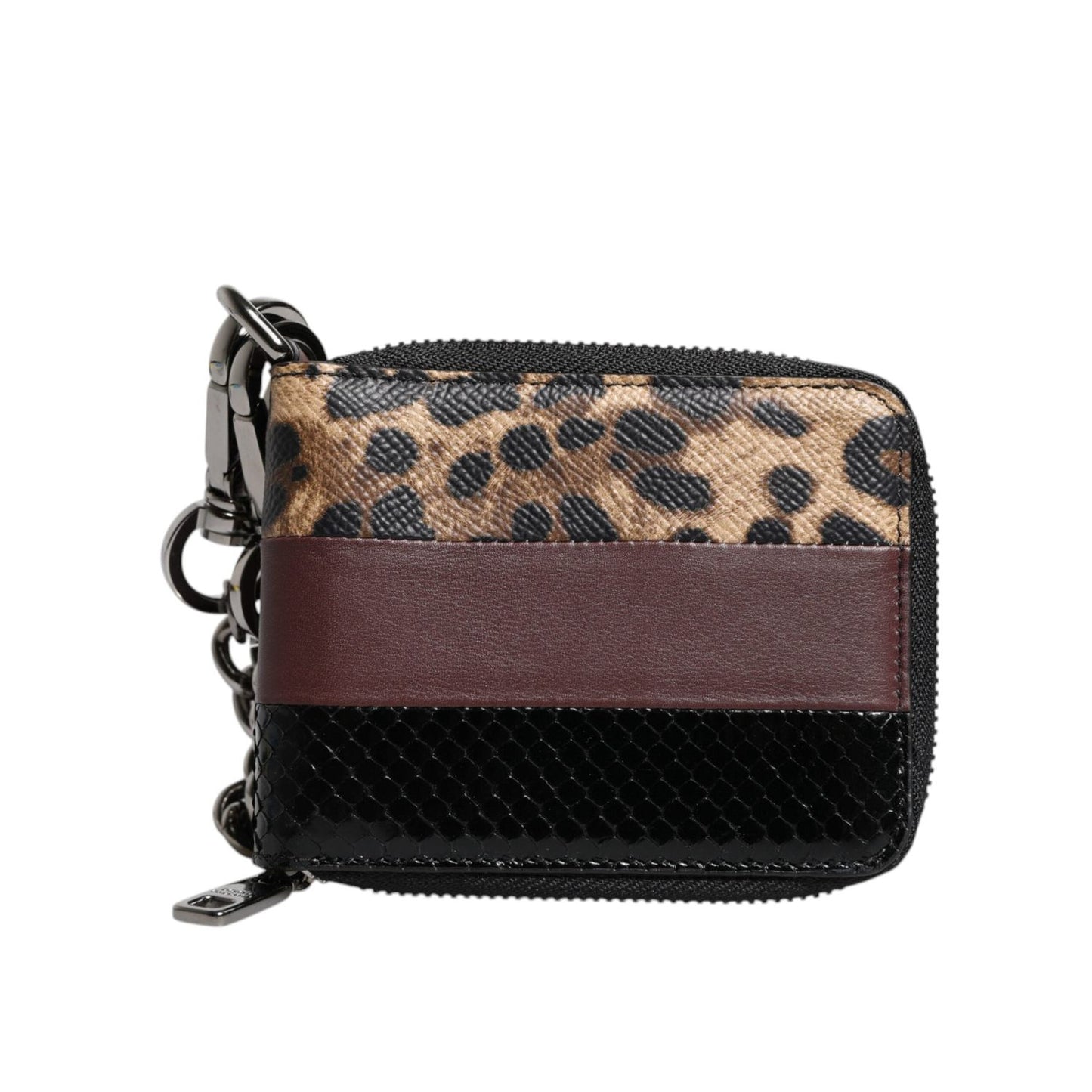 Dolce & Gabbana Multicolor Leopard Leather DG Bifold Card Holder Wallet BAG4236