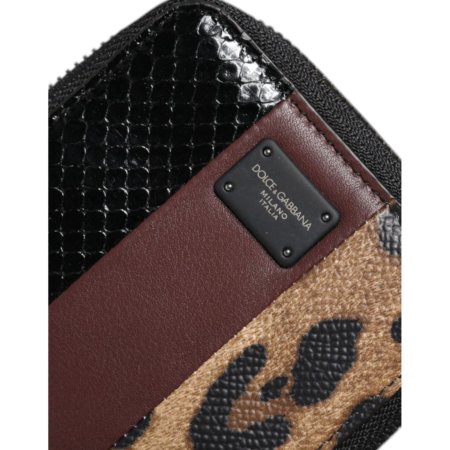 Dolce & Gabbana Multicolor Leopard Leather DG Bifold Card Holder Wallet BAG4236