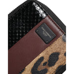 Dolce & Gabbana Multicolor Leopard Leather DG Bifold Card Holder Wallet BAG4236