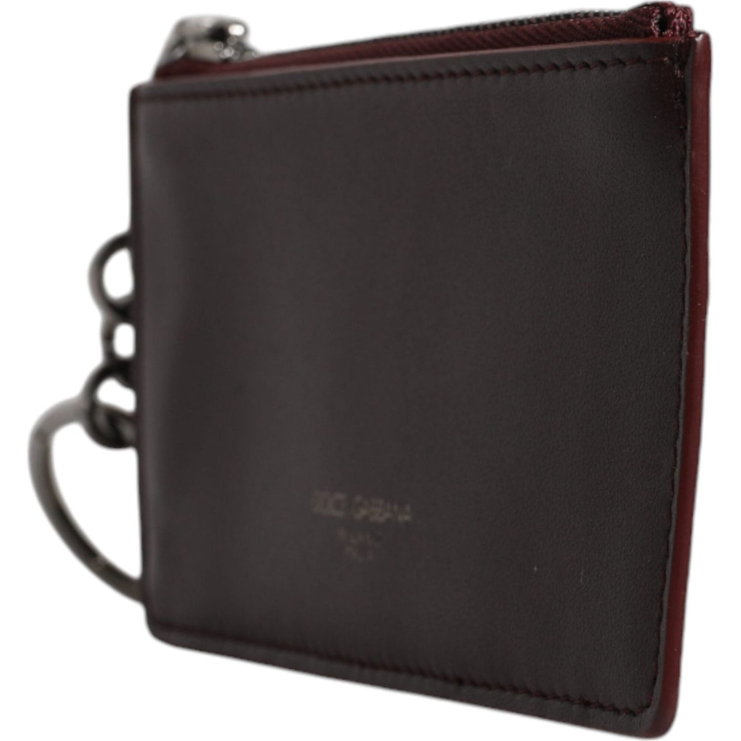Dolce & Gabbana Brown Calfskin Leather DG Logo Card Holder Wallet BAG4237
