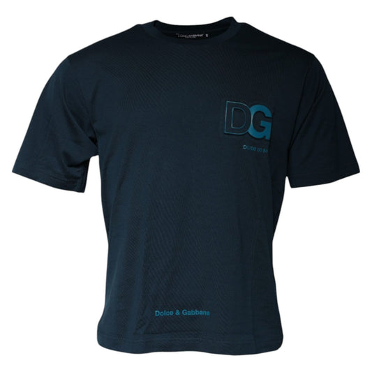 Dolce & Gabbana Blue Logo Crew Neck Short Sleeves T-shirt TSH86758-44