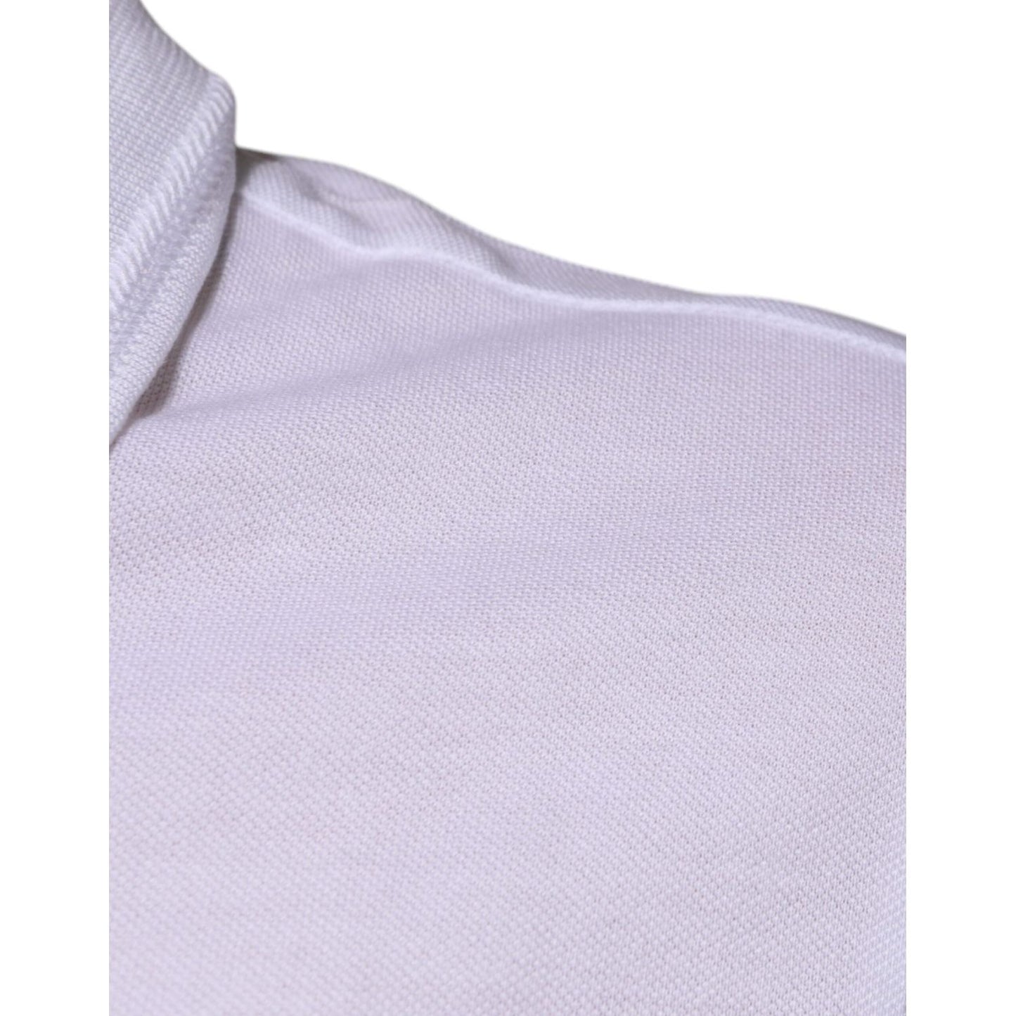 Dolce & Gabbana White Collared Short Sleeves Polo T-shirt TSH87433-48
