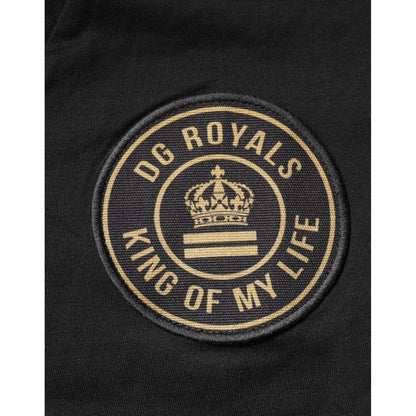 Dolce & Gabbana Black Cotton Logo Vneck Short Sleeve T-shirt