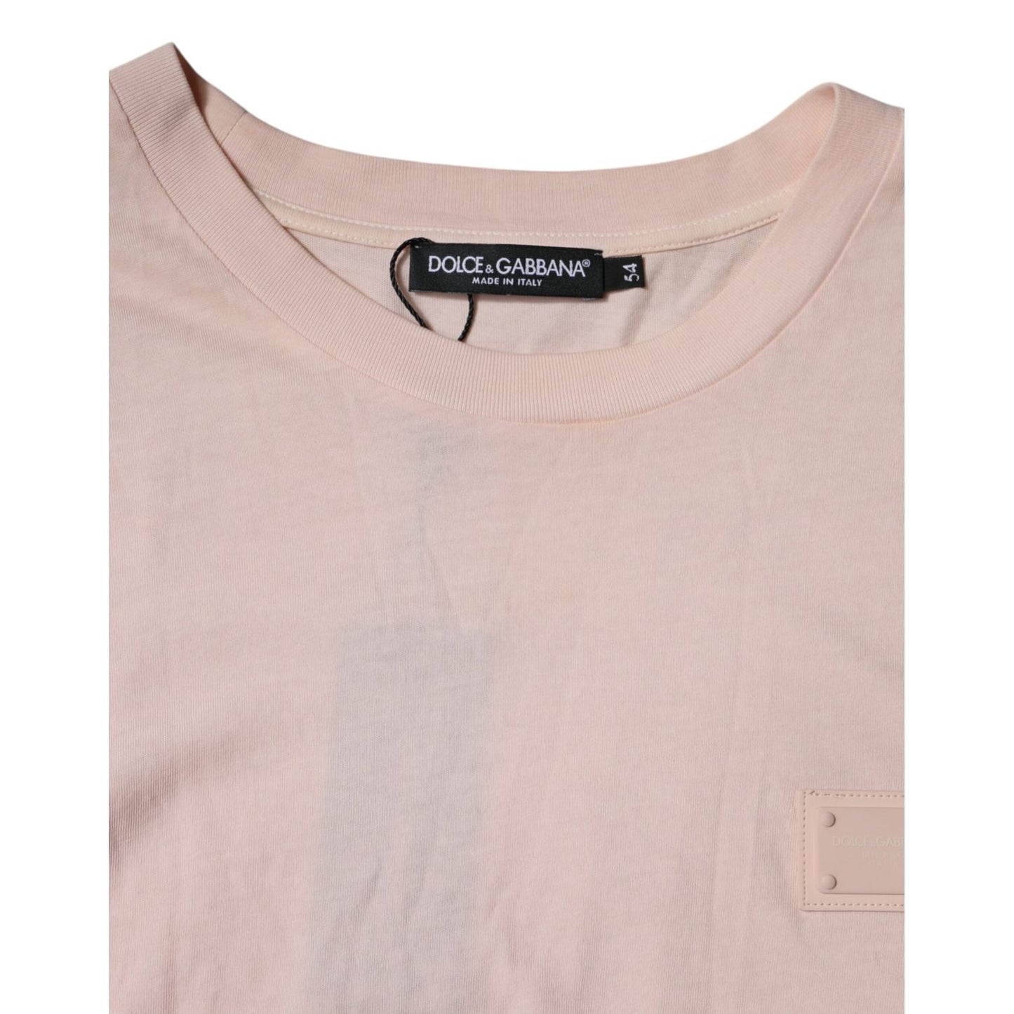 Dolce & Gabbana Beige Logo Crew Neck Short Sleeves T-shirt