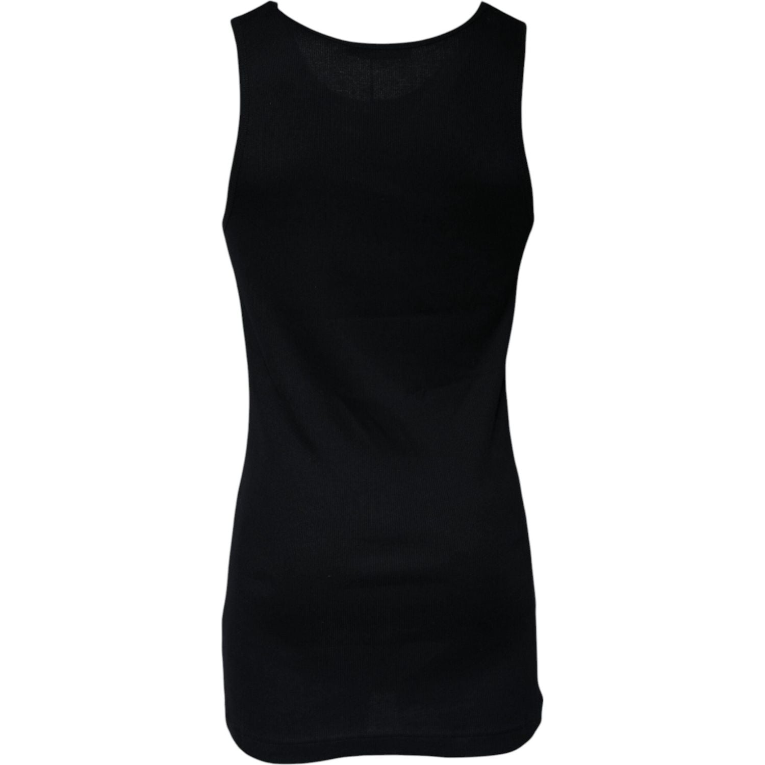 Dolce & Gabbana Black Cotton Sleeveless Round Neck Tank T-shirt