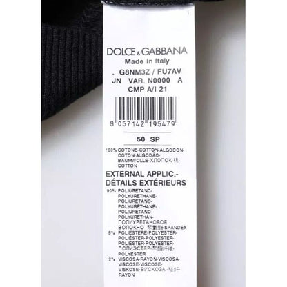 Dolce & Gabbana Black Cotton Sleeveless Round Neck Tank T-shirt