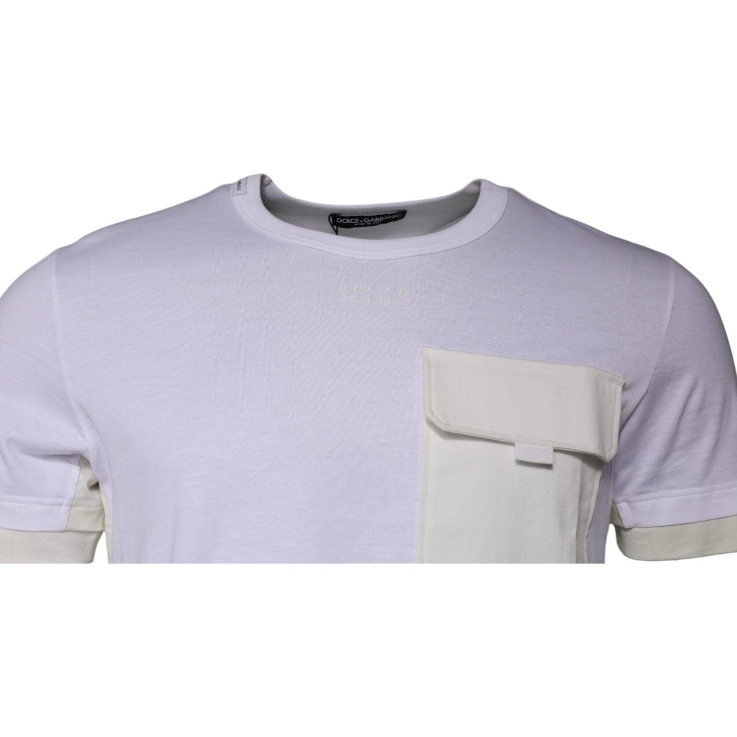 Dolce & Gabbana White Cotton Crew Neck Short Sleeves T-shirt TSH87476-48