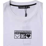 Dolce & Gabbana White Logo Print Cotton Crew Neck T-shirt TSH87478-50