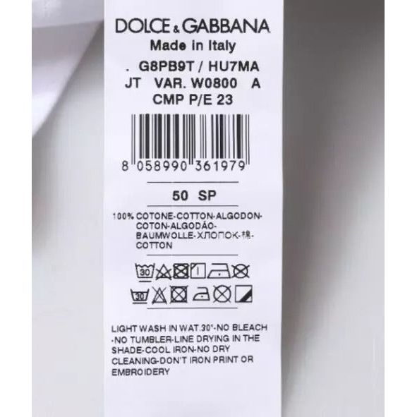 Dolce & Gabbana White Logo Print Cotton Crew Neck T-shirt TSH87478-50