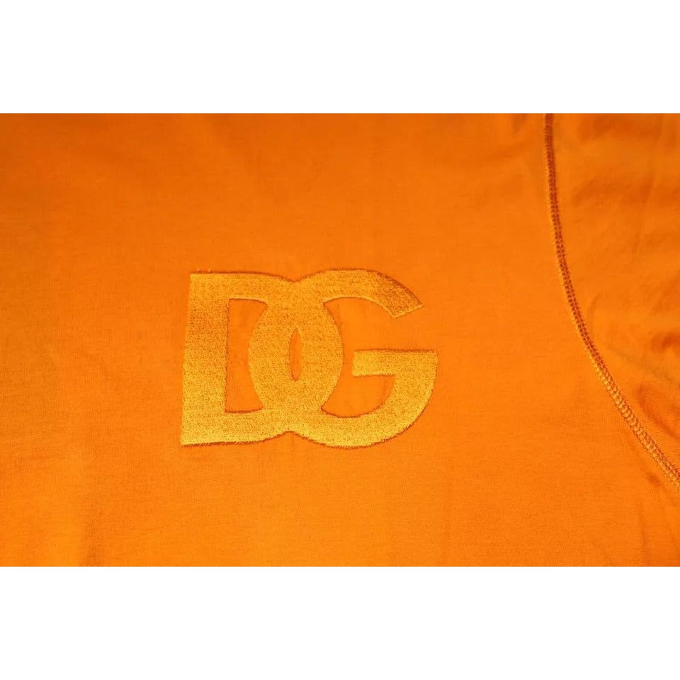 Dolce & Gabbana Orange Logo Cotton Crew Neck T-shirt TSH87635-56