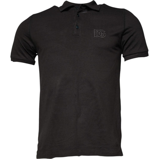 Dolce & Gabbana Dark Gray Collared Short Sleeves Polo T-shirt TSH87666-50