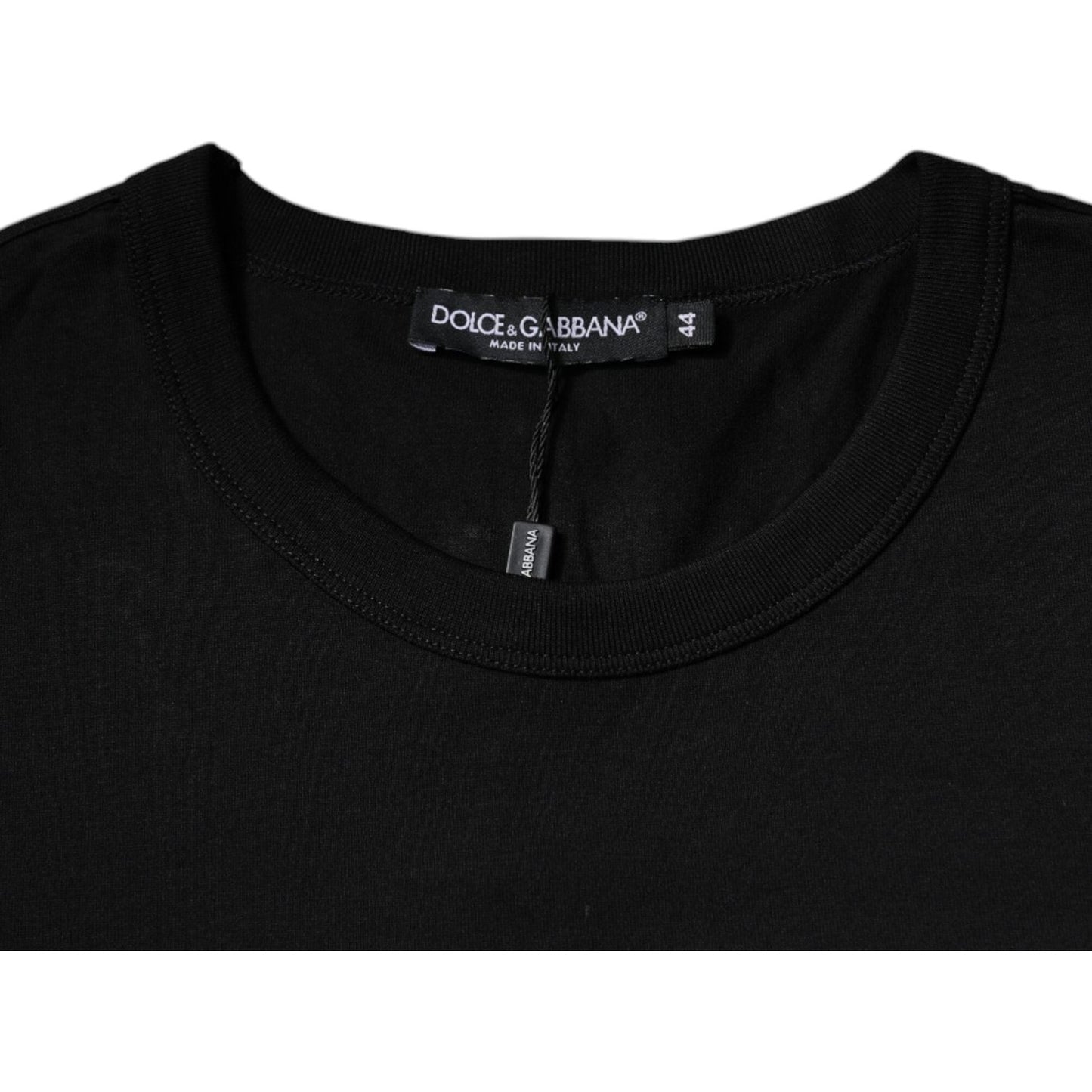 Dolce & Gabbana Black Cotton Crew Neck Short Sleeves T-shirt