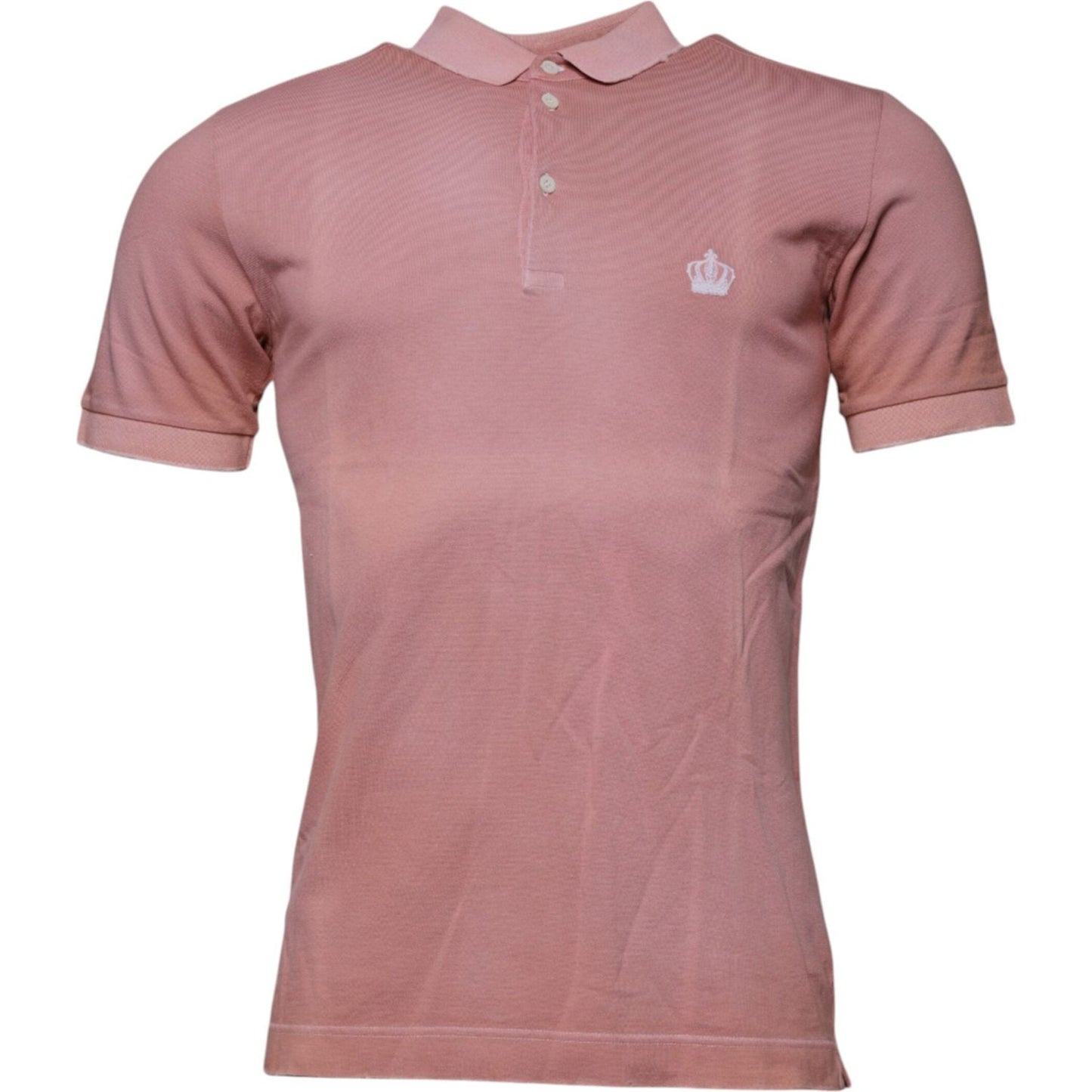 Dolce & Gabbana Pink Crown Collared Short Sleeve Polo T-shirt TSH87702-48