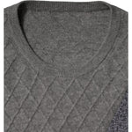 Ballantyne Gray Cashmere Argyle Intarsia Knit Crew Neck Sweater TSH87736-52