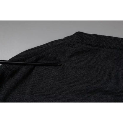 Dolce & Gabbana Dark Gray DG Logo Crew Neck Pullover Sweater