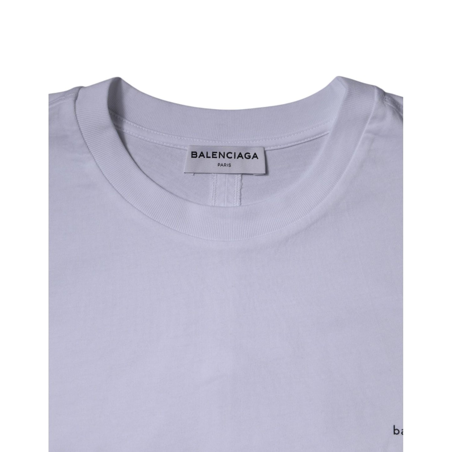 Balenciaga White Logo Cotton Crew Neck Short Sleeves T-shirt