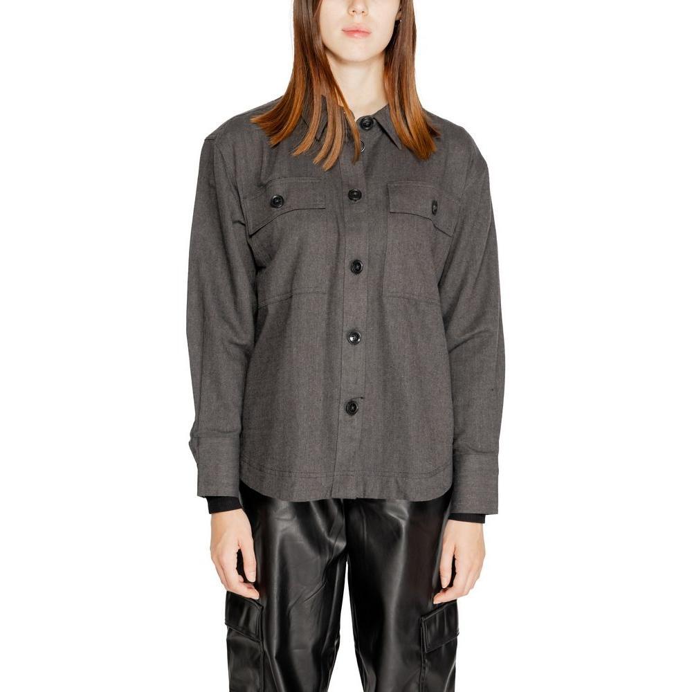 Jacqueline De Yong Black Recycled Cotton Shirt JA-14840700009-IT42|M