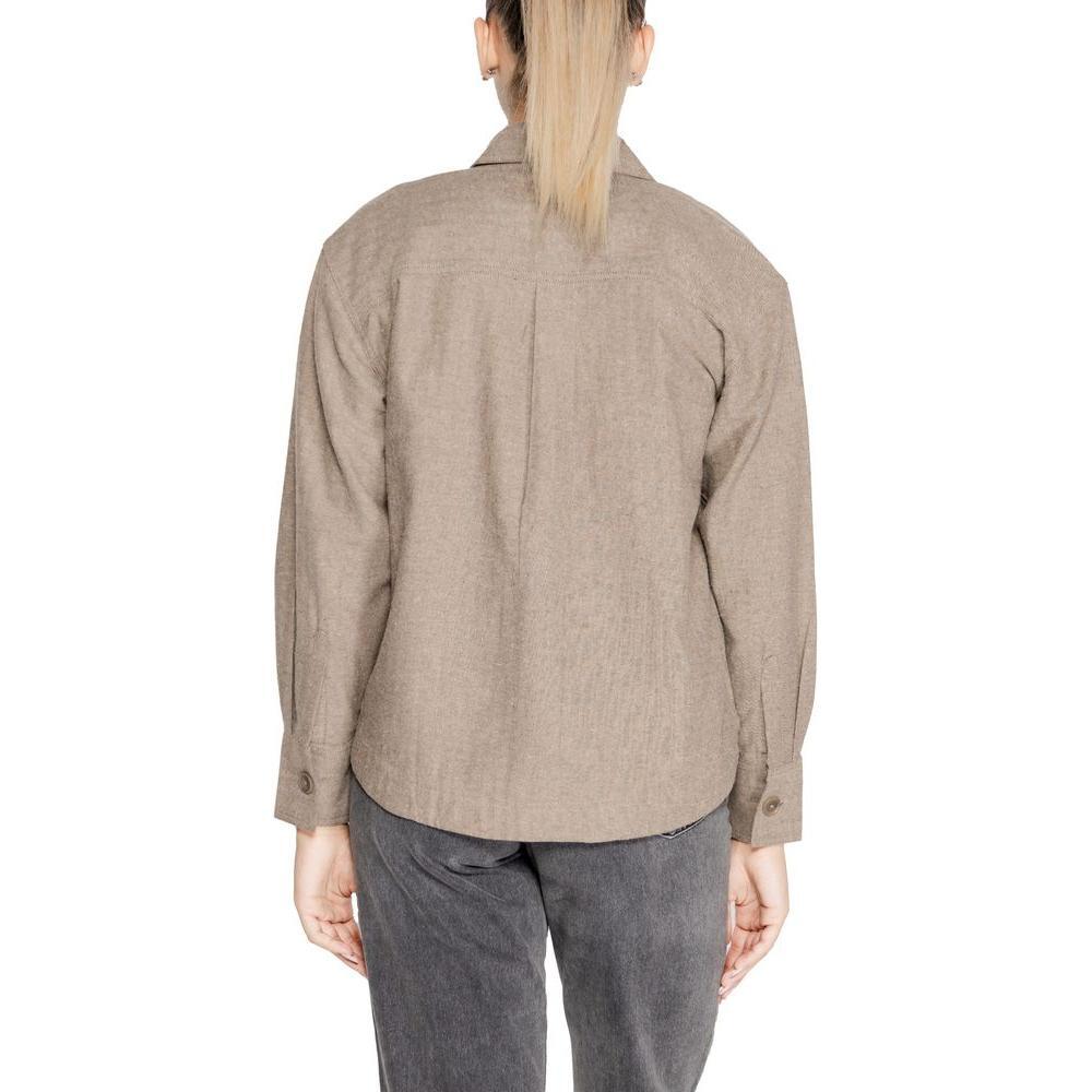 Jacqueline De Yong Beige Recycled Cotton Shirt JA-14840700309-IT42|M