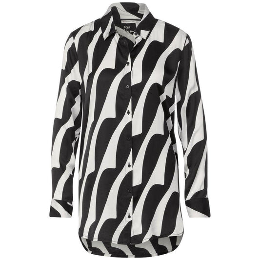 Street One Black And White Viscose Blouse ST-13438002438-IT38|XS
