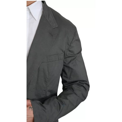Dolce & Gabbana Gray Cotton Single Breasted Formal Blazer