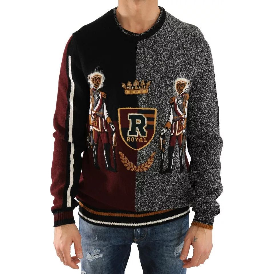 Dolce & Gabbana Multicolor KING Knight Monkey Knitted Cashmere Wool Sweater TSH1870-48
