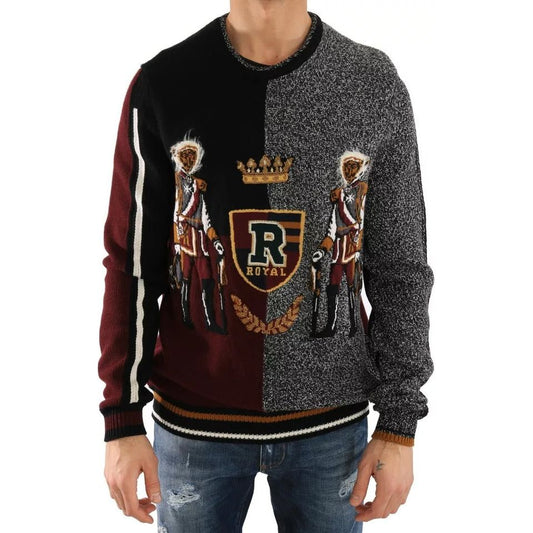 Dolce & Gabbana Multicolor KING Knight Monkey Knitted Cashmere Wool Sweater TSH1870-48