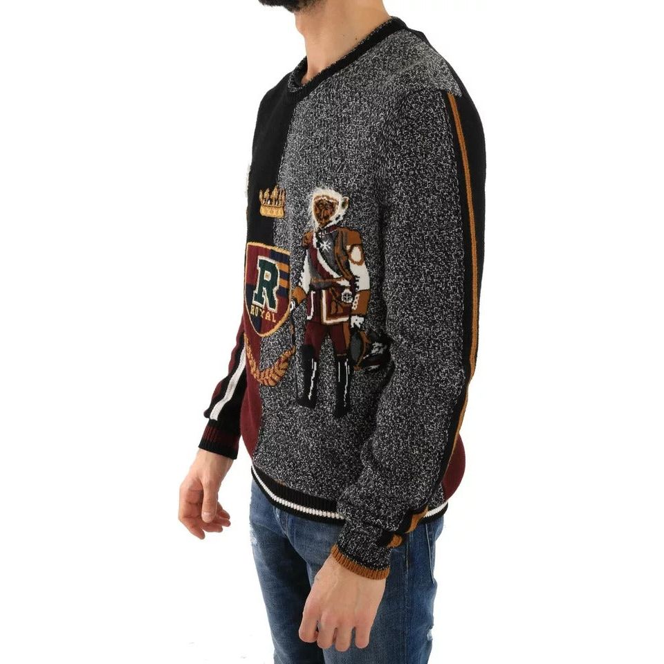 Dolce & Gabbana Multicolor KING Knight Monkey Knitted Cashmere Wool Sweater TSH1870-48