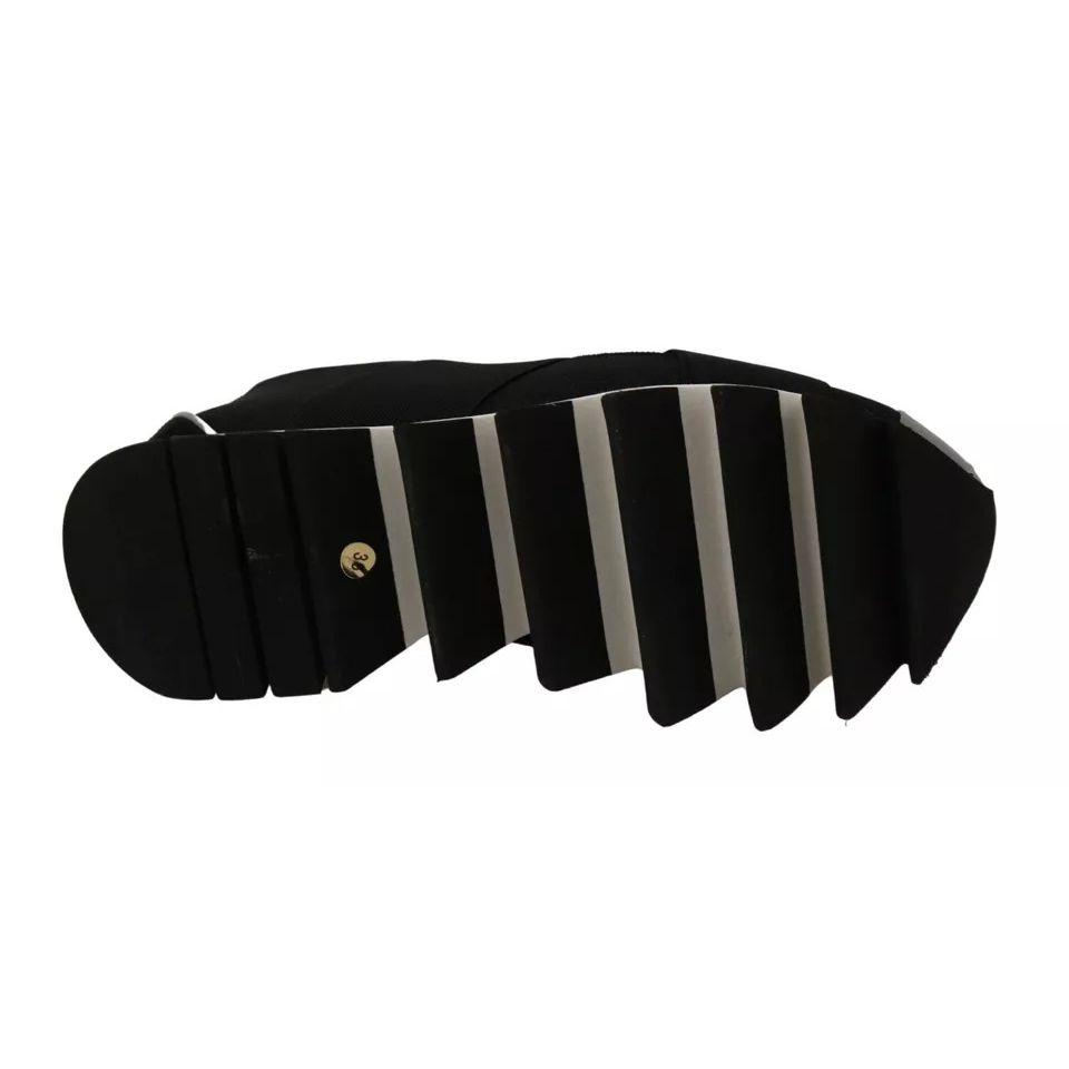 Dolce & Gabbana Black Shark Neoprene Stretch Sneakers Shoes