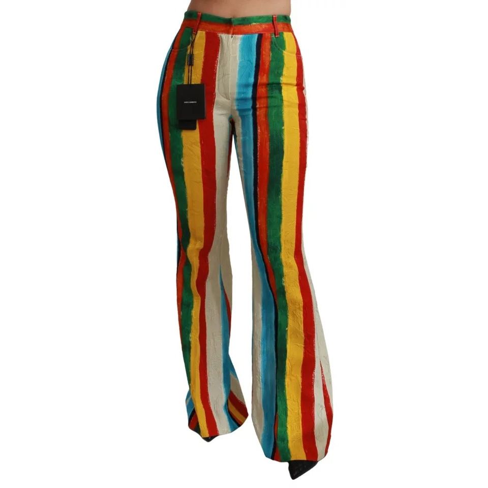 Dolce & Gabbana Multicolor Flared Riga Pittorica Pants