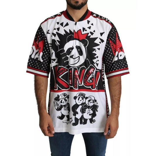 Dolce & Gabbana White King Panda Polyester T-shirt Top