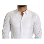 Dolce & Gabbana White Formal Tuxedo Dress GOLD Shirt TSH5372-37