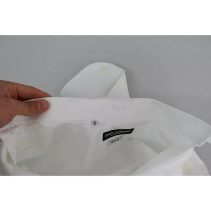 Dolce & Gabbana White Formal Tuxedo Dress GOLD Shirt