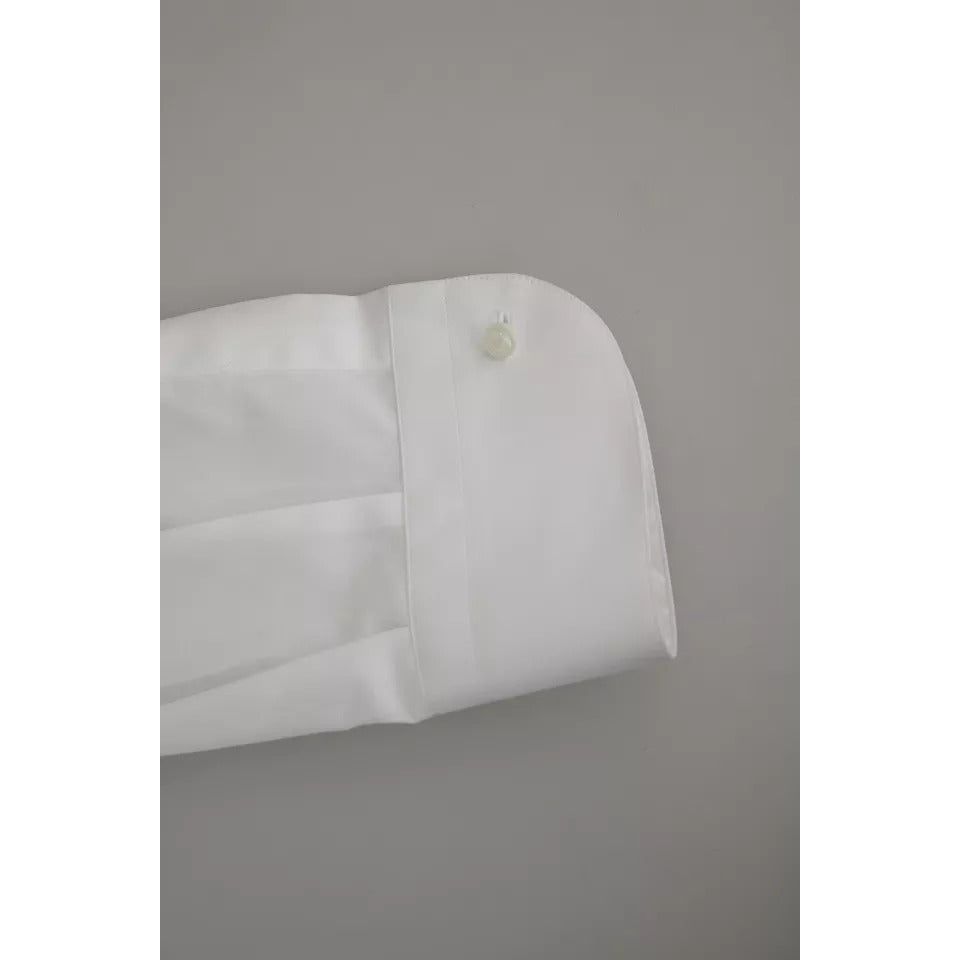 Dolce & Gabbana White Formal Tuxedo Dress GOLD Shirt TSH5372-37