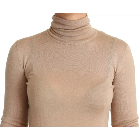 Dolce & Gabbana Beige Cashmere Silk Turtleneck Pullover Sweater TSH5695-36