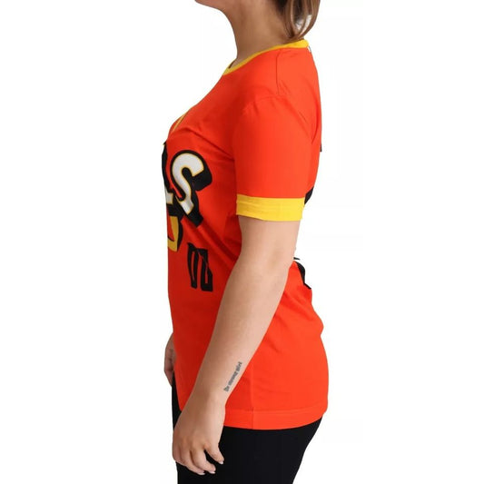 Dolce & Gabbana Orange Royals Print Round Neck T-shirt TSH5758-38