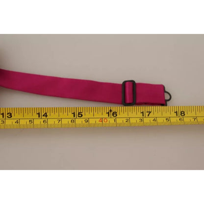 Dolce & Gabbana Pink Silk Adjustable Neck Bow Tie Men