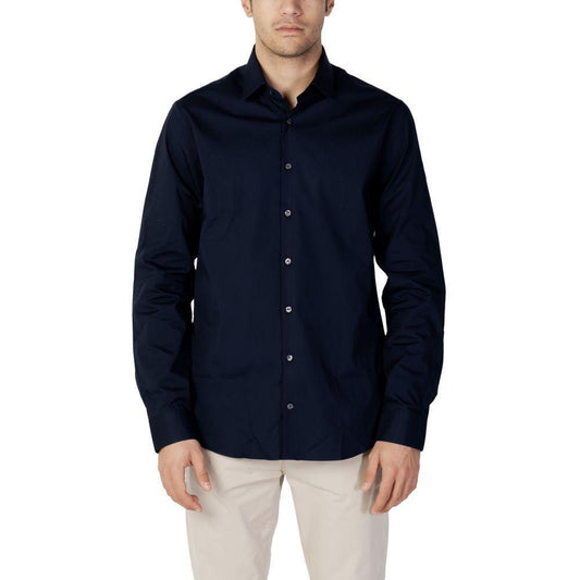 Calvin Klein Blue Cotton Shirt CA-10283000010-IT41 | L