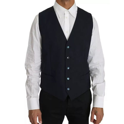 Dolce & Gabbana Blue Wool MARTINI Blazer Vest 2 Piece
