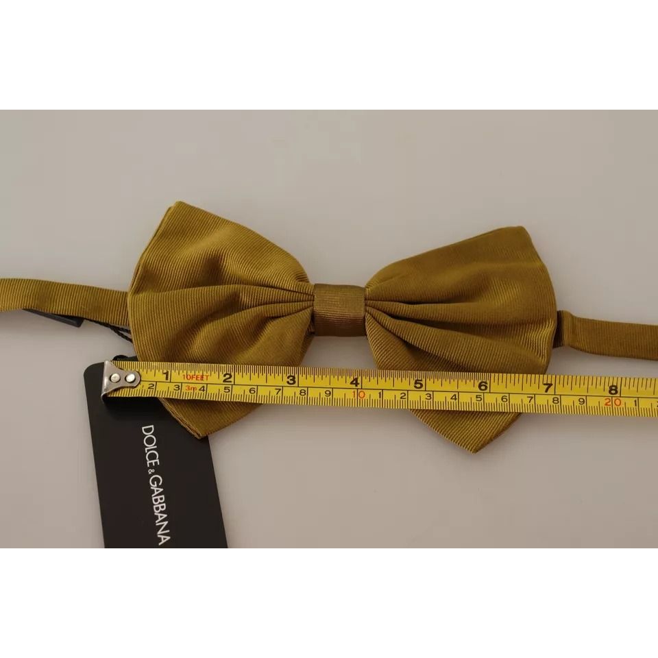 Dolce & Gabbana Yellow Mustard 100% Silk Butterfly Bow Tie Men