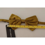 Dolce & Gabbana Yellow Mustard 100% Silk Butterfly Bow Tie Men FT3511