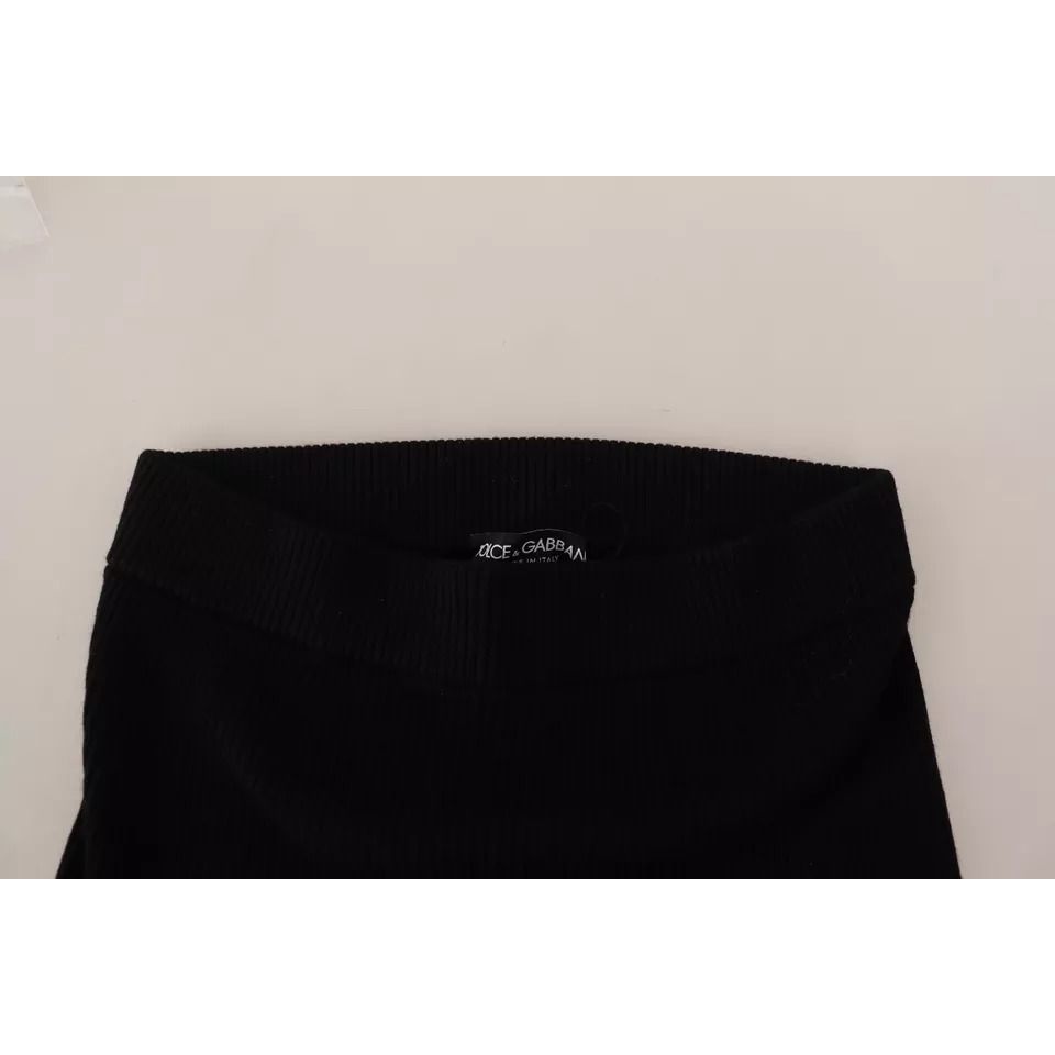 Dolce & Gabbana Black High Waist Stretch Pants Tights
