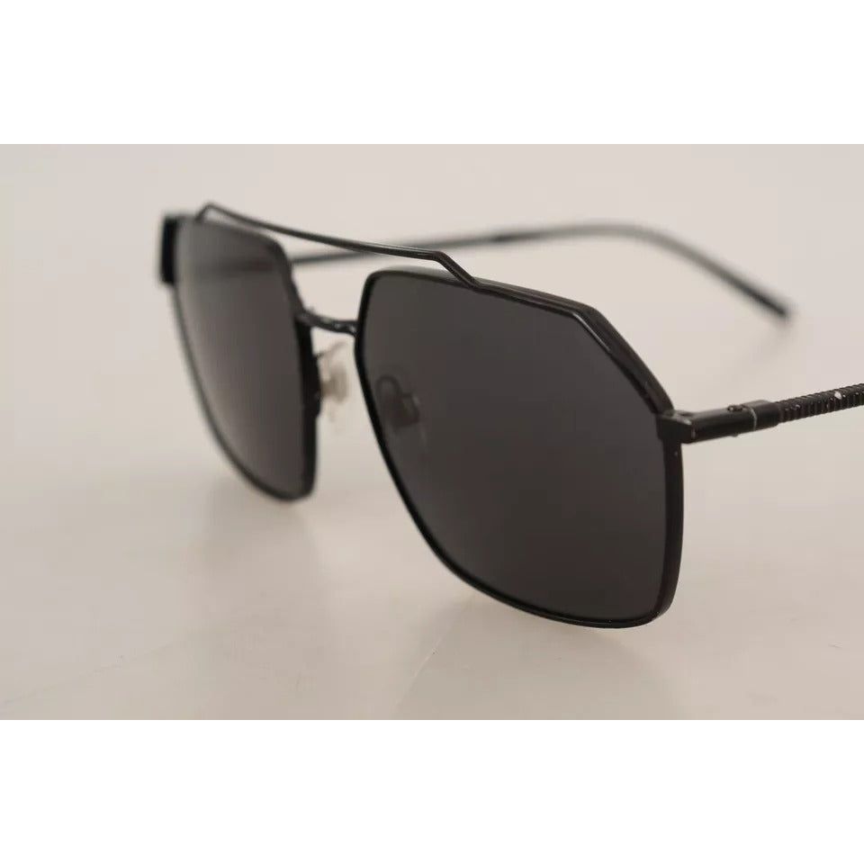 Dolce & Gabbana DG2250 Black Metal Full Rim Square Eyewear Sunglasses GLA1044
