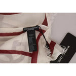 Dolce & Gabbana White Red Printed Wrap Shawl Modal Scarf MS8887