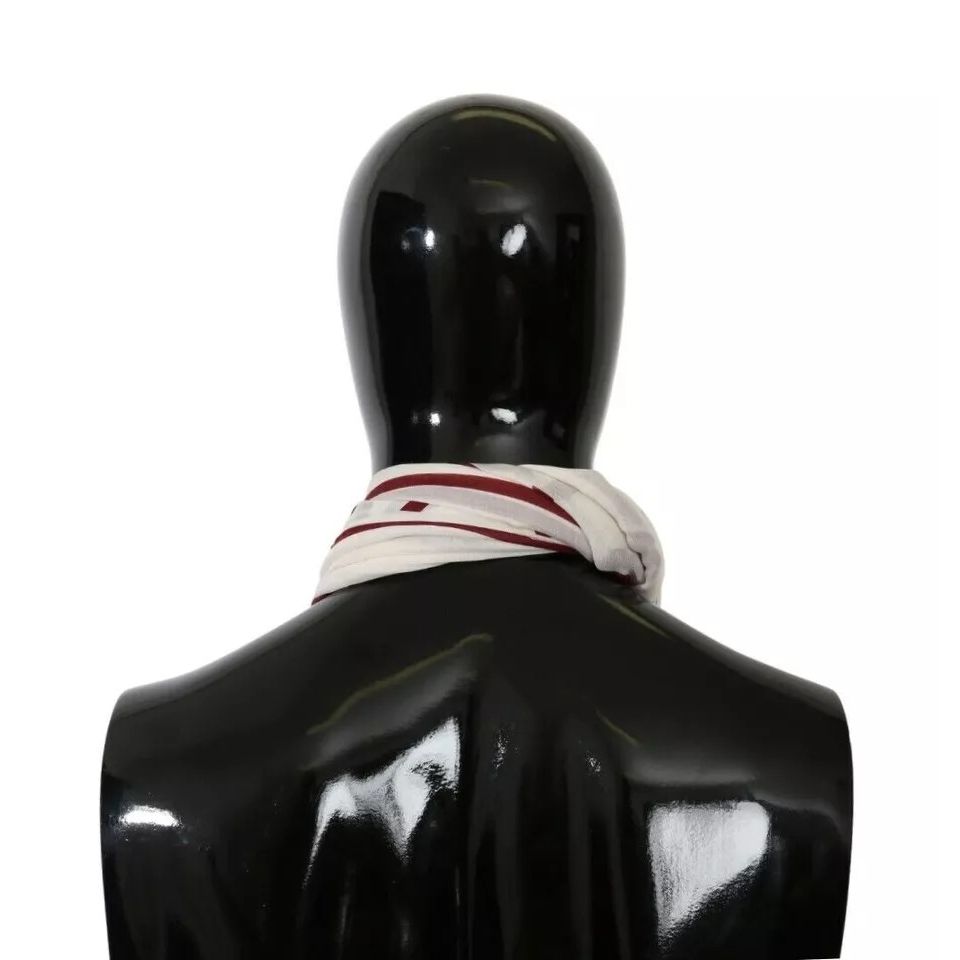 Dolce & Gabbana White Red Printed Wrap Shawl Modal Scarf